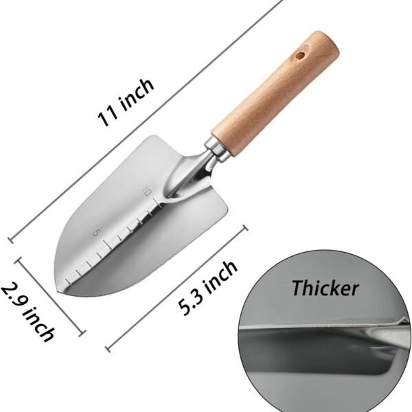 Alternative view of Garden Tool Shovel for Digging Gardening Trowel for Lawn Planting Stainless Steel Spade Wooden Handle Anti Slippery