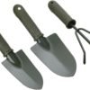 Garden Tool Set with Handheld Spade, Small Rake, and Large Shovel for Home Gardening, 3pcs Steel Gardening Supplies for Planting, Weeding, and Soil Cultivation