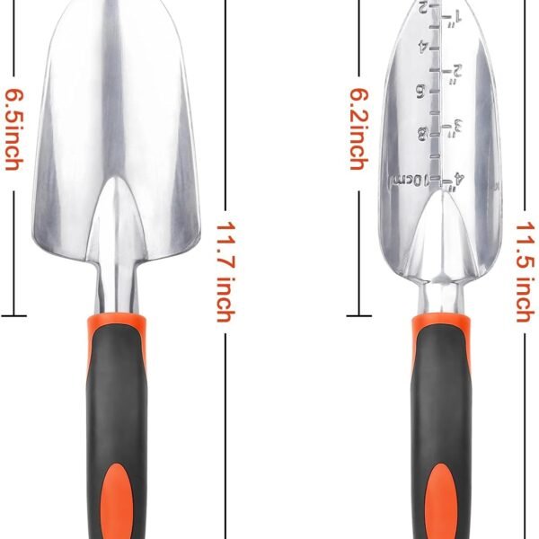 Alternative view of Garden Shovel Trowel Garden Tool Set, 2 Pack Heavy Duty Gardening Tools Set Include Wide Garden Trowel, Hand Shovel with Measurement Mark, Small Shovels for Gardening Digging Planting Transplanting