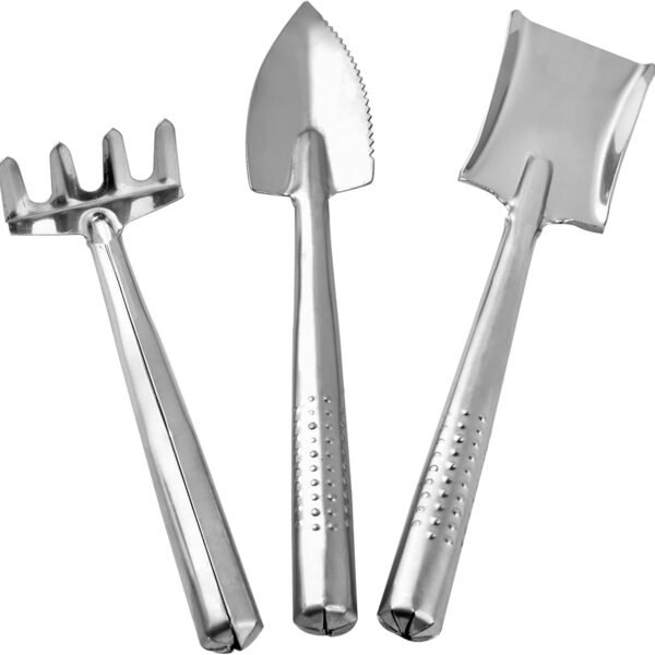 3 Pieces Mini Garden Tools Set, Stainless Steel Shovel Rake Spade Gardening Kit Lightweight Hand Trowel Transplant Trowel Hand Rake for Loose Succulents Potted Flower Seedling Soil | Shovel Rake Spade Gardening Kit, Lightweight Hand Trowel, Transplant Trowel Hand Rake