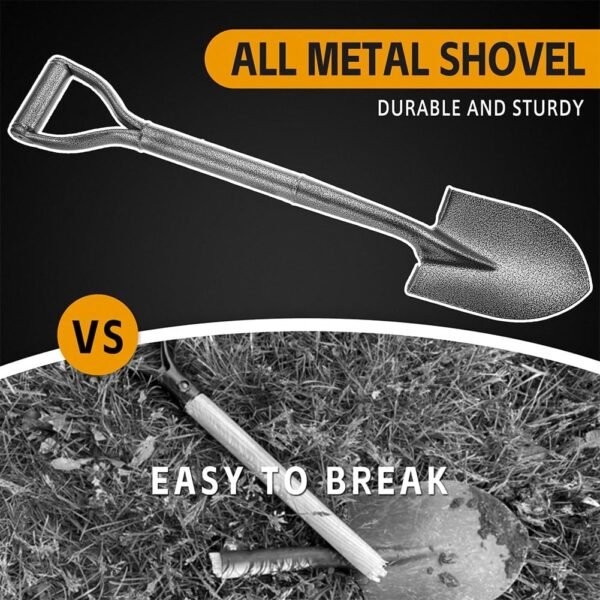 Alternative view of All Metal Shovels for Digging Gardening - 30in Small Shovel Spade with Short D Handle and Steel Blade - Perfect for Camping Planting Overlanding