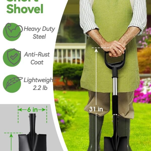Alternative view of Shovel, 31 inch Small Shovels for Digging Gardening, Camping, Off Road, Kids Sand Beach Spade with Round Point Blade, D-Handle, Comfort Grip, Metal Mini Garden Shovel Heavy Duty, Rust-Proof