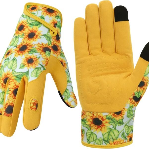 Sunflower Gardening Gloves Thorn Proof for Women Touchscreen Fingertips | Breathable Yard Work Glove