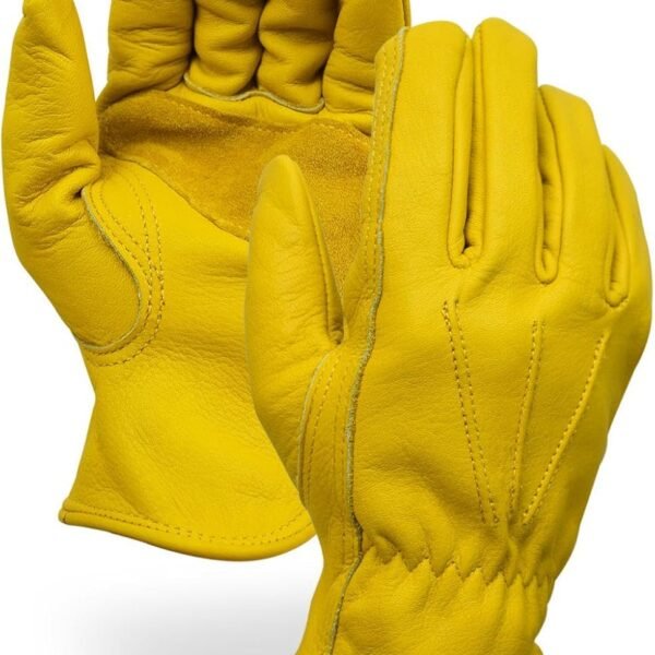 Work Gardening Gloves Outdoor for Men Women Construction Motorcycle Gloves Cut Resistant Reinforced Cowhide Leather