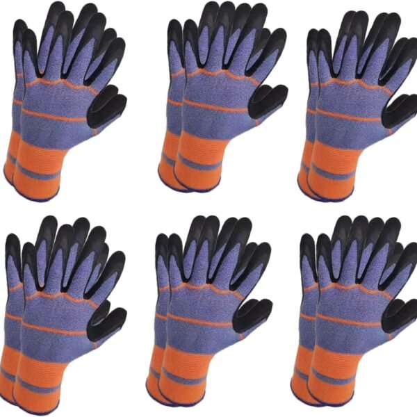 6 Pairs Gardening Work Gloves for Women & Men | Latex Coated, Protective, Summer Breathable, Lightweight Durable, Yard Chores, Planting, Weeding, Patio Outdoor Garden Tasks