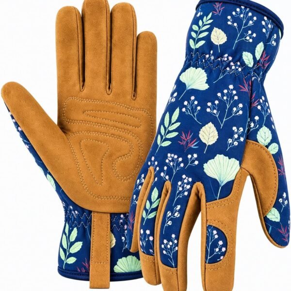 Womens Gardening Weeding Working Gloves, Leather Garden Glove for Women Thorn Proof No Stab for Digging, Planting,Pruning