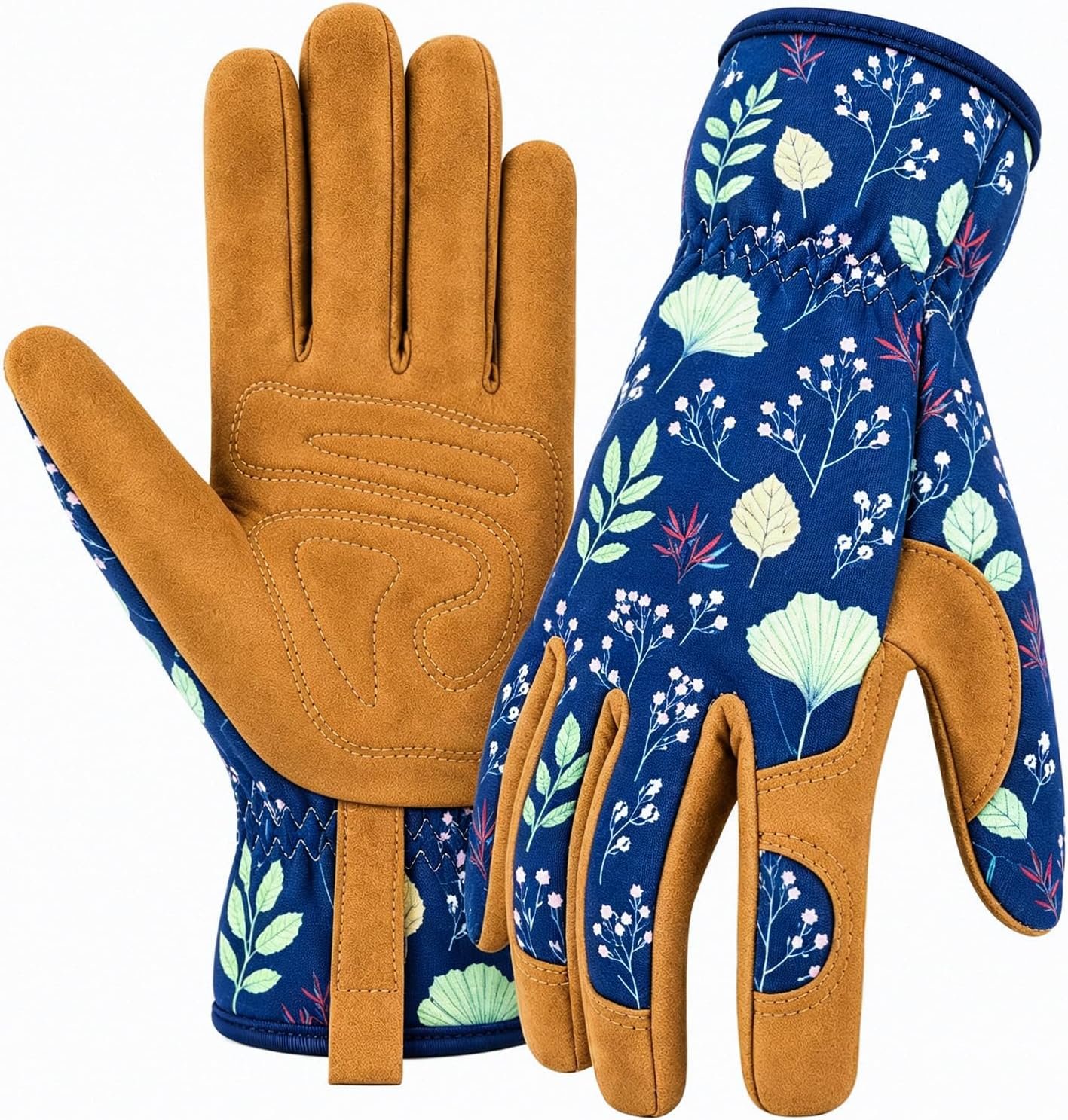 Womens Gardening Weeding Working Gloves, Leather Garden Glove for Women Thorn Proof No Stab for Digging, Planting,Pruning