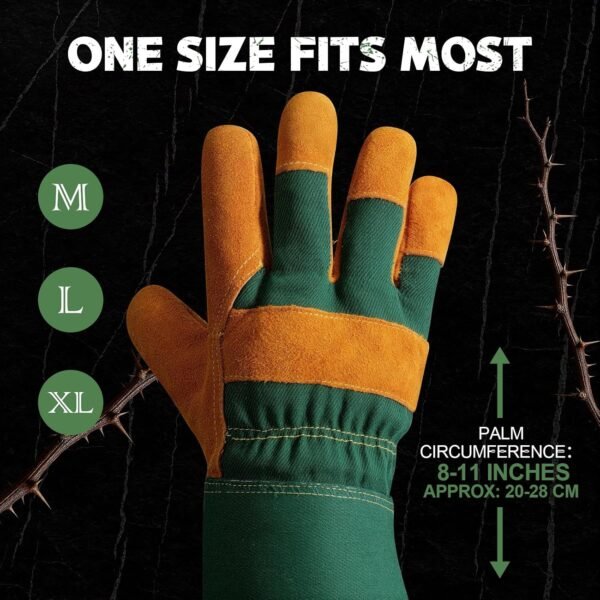 Alternative view of Gardening Gloves, Rose Pruning Gloves for Men & Women, Breathable Cowhide Leather Gauntlet, Best Garden Gifts & Tools for Gardener
