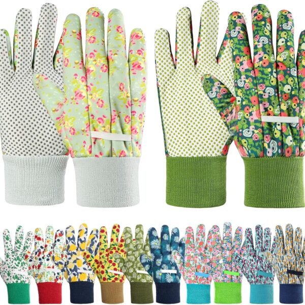 Floral Gardening Gloves for Women/Ladies, Non-Slip Garden Work Gloves | Breathable Yard Work Glove Light Working Gloves