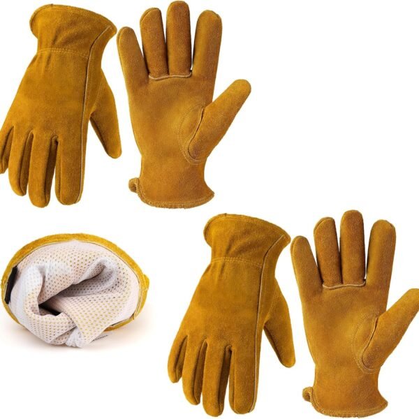 Leather Gardening Gloves for Men Women: Thorn Proof Cowhide Work Gloves | Garden Gloves for Yard Work, Reinforced Palm, Puncture Resistant, Breathable, for Rose Pruning, Heavy Duty, Construction