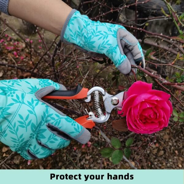 Alternative view of Gardening Gloves for Women, Thorn Proof Garden Gloves Yard Glove | Leather Womens Garden Gloves Puncture Resistant, Touch Screen Working Gloves for Digging, Weeding, Planting Large