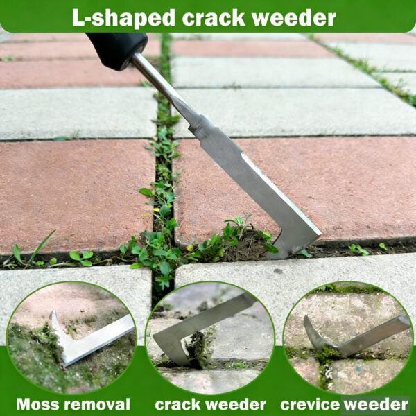 Alternative view of 3 Piece Weeding Tool Set, Stainless Steel Hand Weeder Kit with Rubber Handles, Crack Weeder, Weed Puller and Crevice Tool for Lawn, Flower Beds, Sidewalk Cracks, Patio and Between Pavers