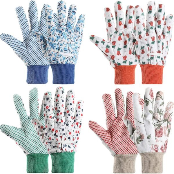 4 Pairs Garden Gloves for Women Floral Gardening Work Gloves Soft Breathable Yard Cleaning, Fishing, Gardening, Weeding, Planting, Watering