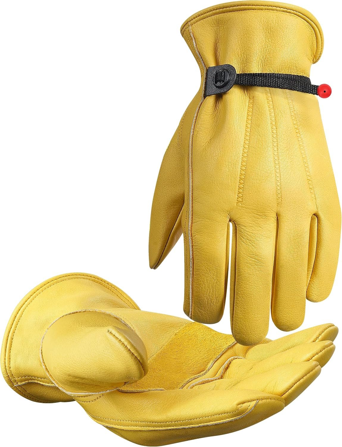 Cowhide Leather Gardening Work Gloves for Men 1/3/6/12 Pairs | Reinforced Durable Gloves, Puncture & Cut Resistant, Ideal for Construction, Chainsaw, Farm, Welding, Men & Women